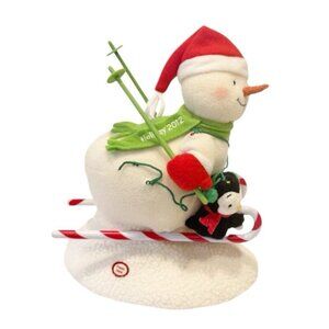 Vintage Hallmark Jingle Pals Snowman Plush Skiing Singing 2012 Christmas WORKS!